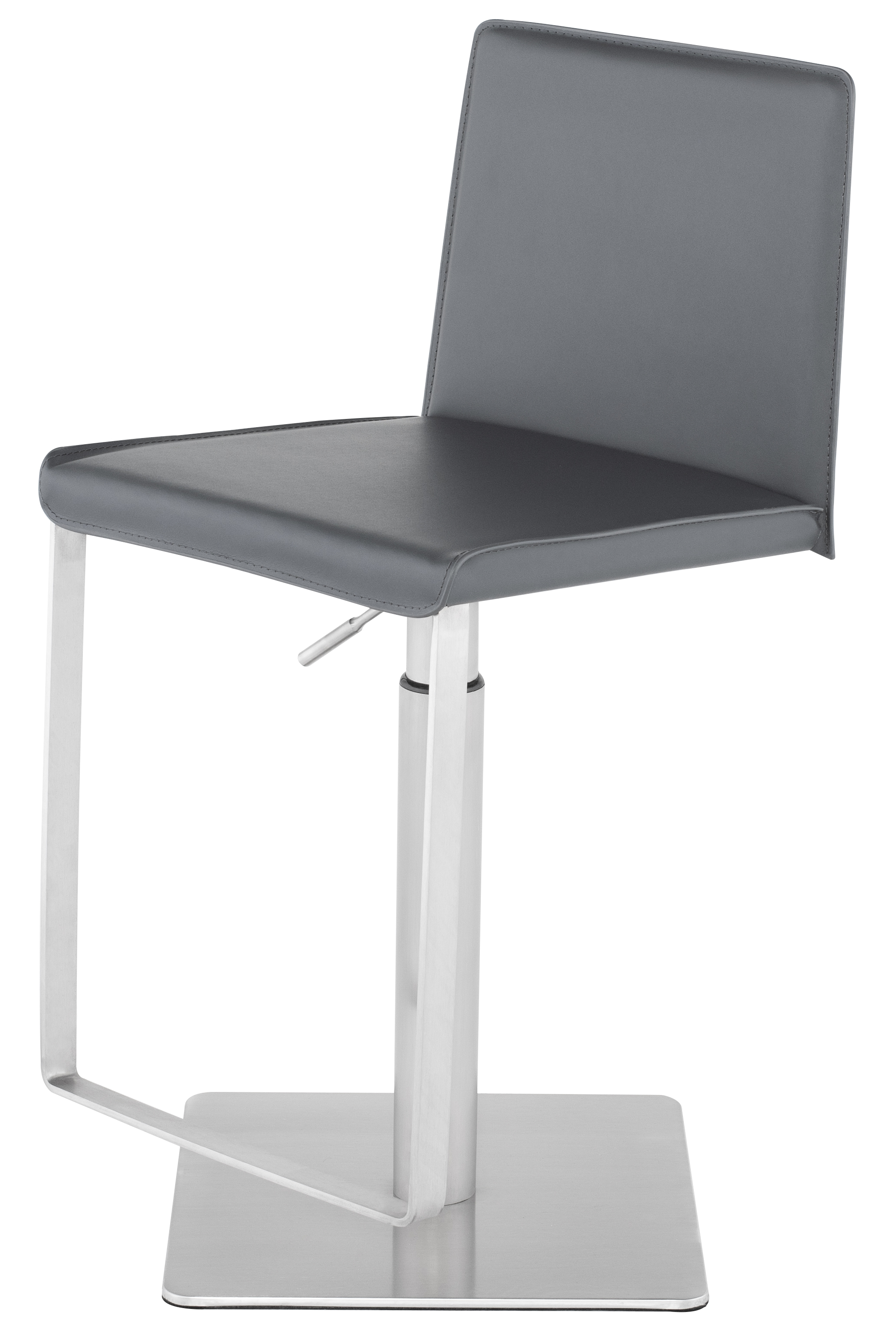 Nuevo Kailee Adjustable Stool With Leather In Dark Grey Bar Stools